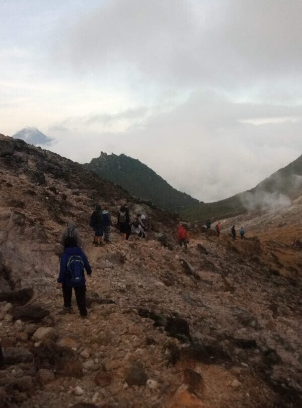 hiking sibayak volcano
